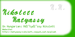 nikolett matyassy business card